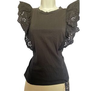 J Crew Women’s Lace Tank Puff Sleeve Cotton Fairycore Medium